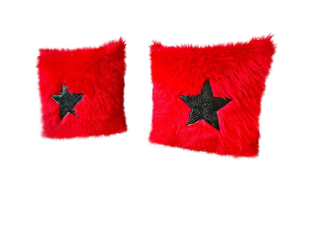 Red & Black Heart Faux Croc Pillows